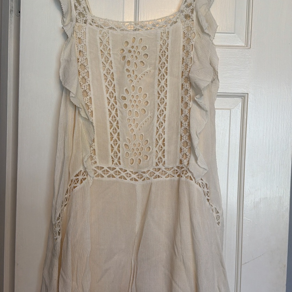 Free People Ivory/White Mini Dress